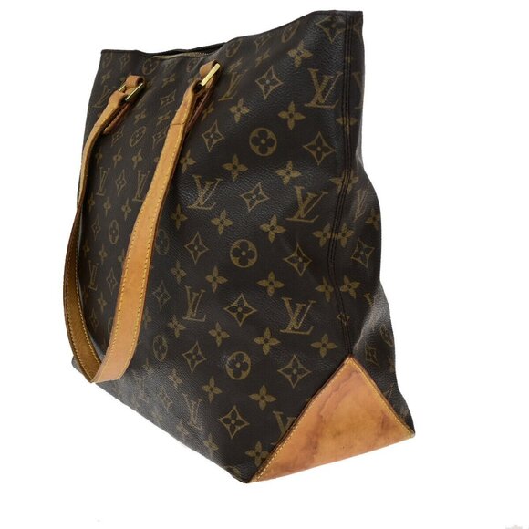LOUIS VUITTON Cabas Mezzo Shoulder Bag Monogram Leather Brown - Picture 2 of 14